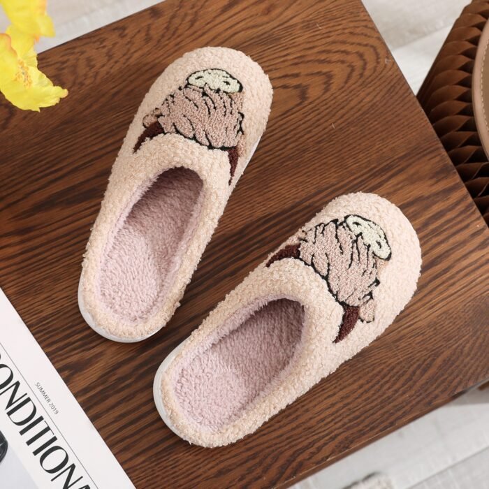 Highland Cow Printing Cotton Slippers - Image 6