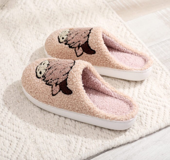 Highland Cow Printing Cotton Slippers - Image 8