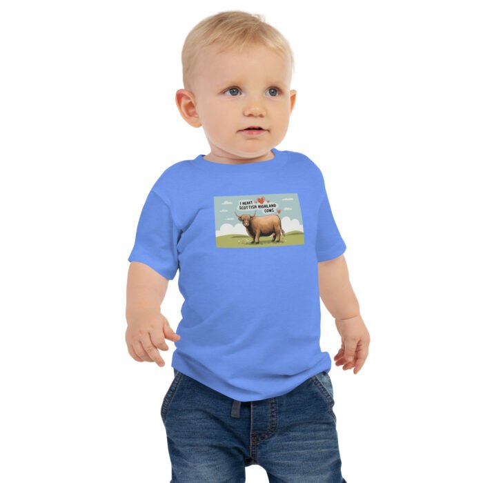 I heart Scottish Highland Cows Baby Jersey Short Sleeve Tee - Image 2