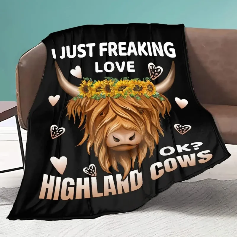 I Just Freaking Love Highland Cows Ok Throw Blankets