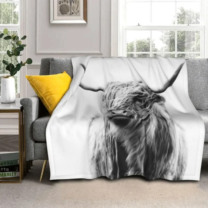 Highland Cow Blanket Throw - Image 4