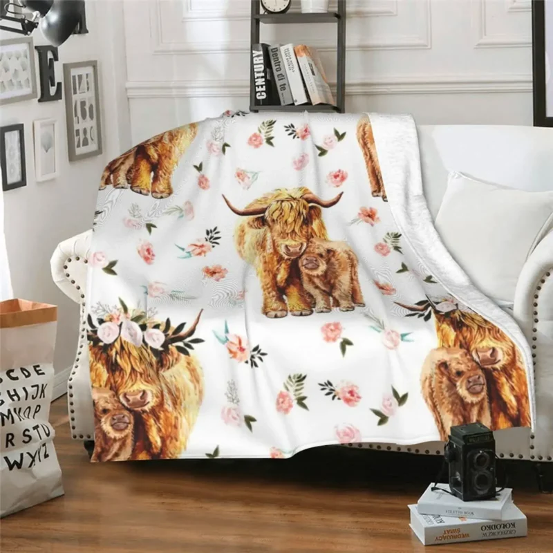 Highland Cow Blanket Throw