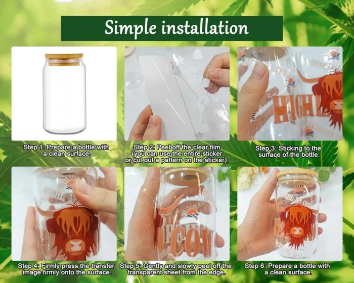 Highland Cattle Cow for 16oz Glass Cup Can Wraps - Image 18