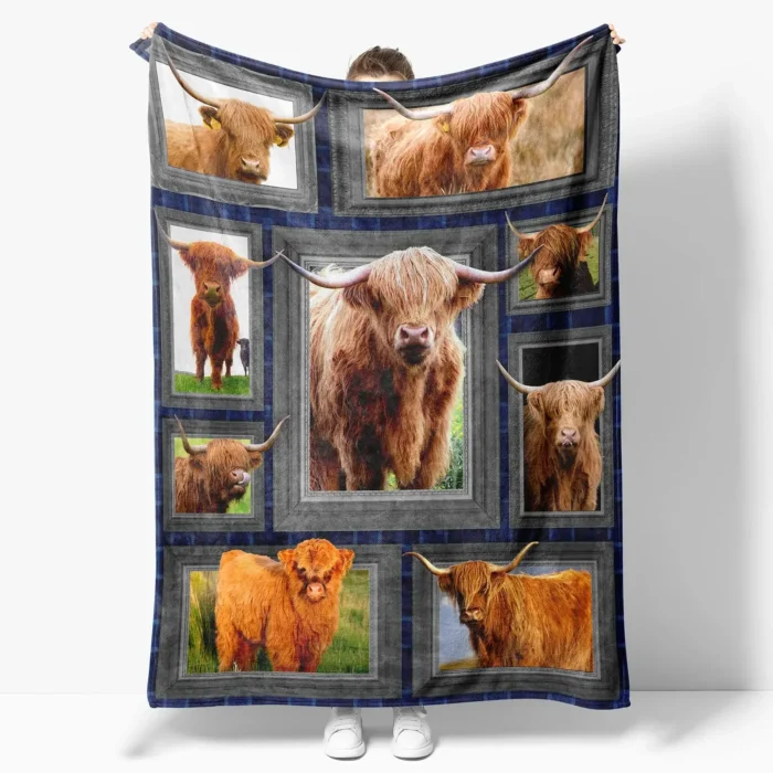 Highland Cow Blanket Throw - Image 8