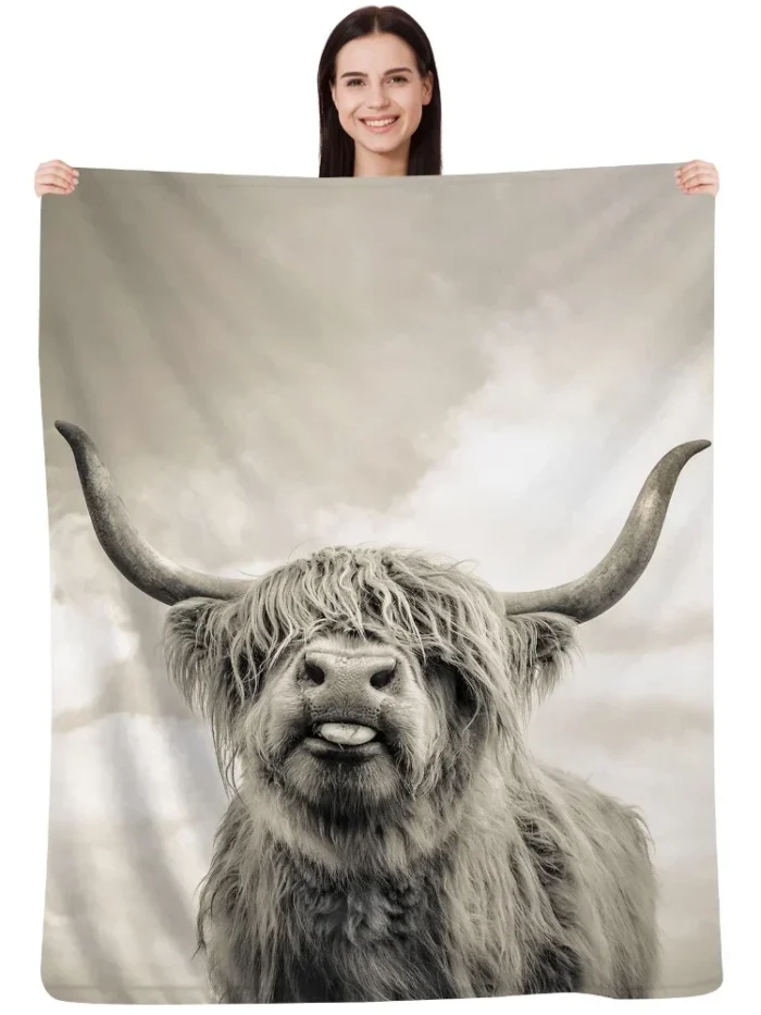 Highland Cow Blanket Throw - Image 6