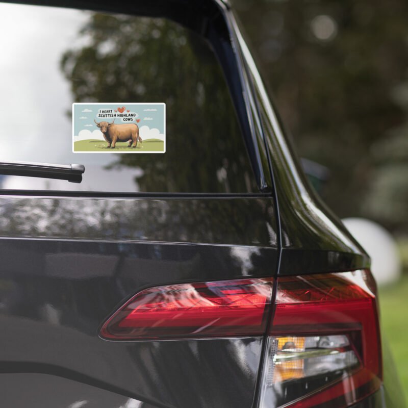 I heart Scottish Highland Cows Bubble-free stickers