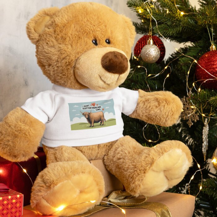 I heart Scottish Highland Cows Teddy bear with a t-shirt - Image 5