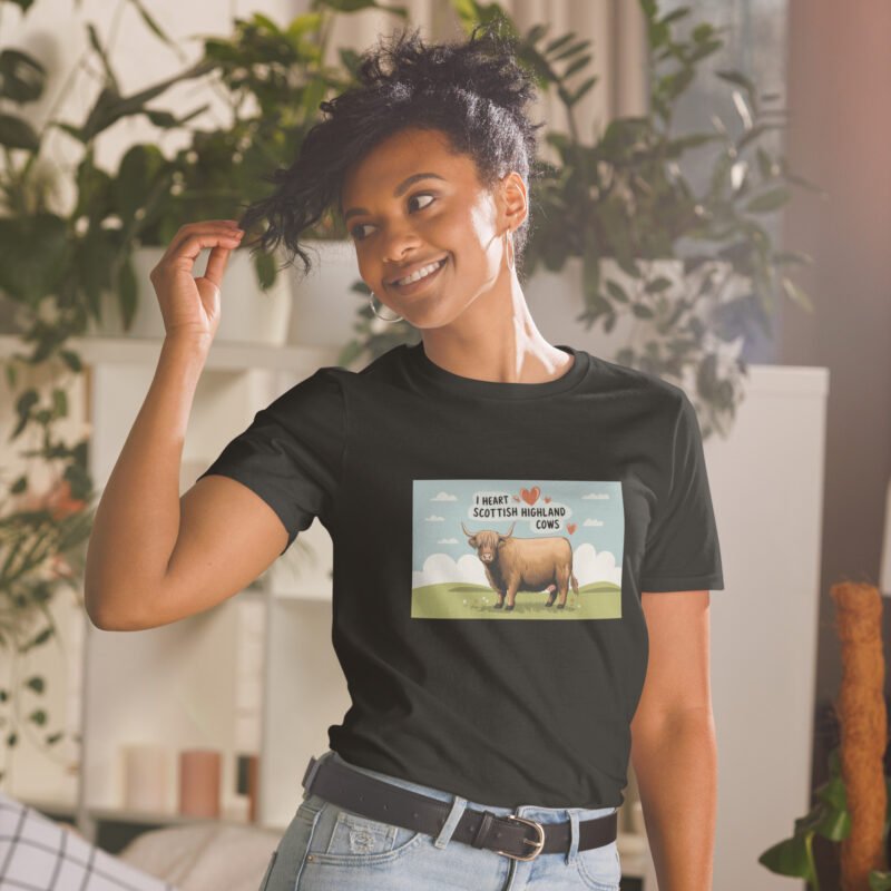 I heart Scottish Highland Cows Short-Sleeve Unisex T-Shirt