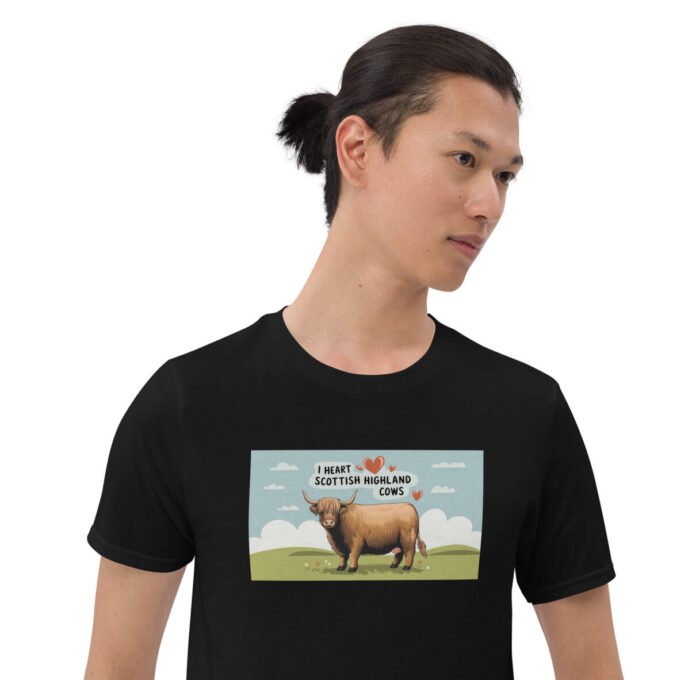 I Heart Scottish Highland Cows Short-Sleeve Unisex T-Shirt