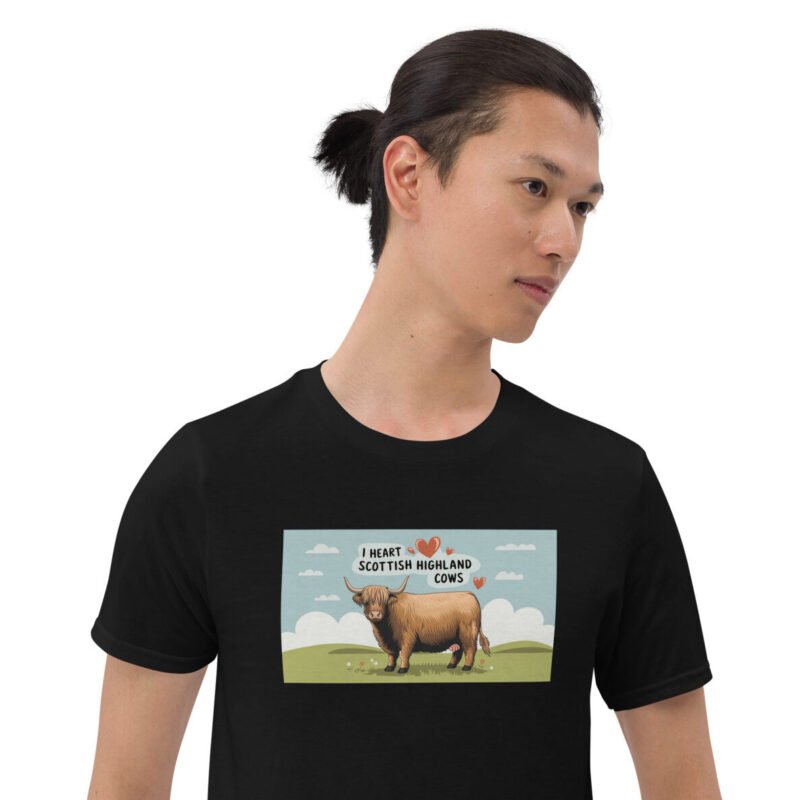 I Heart Scottish Highland Cows Short-Sleeve Unisex T-Shirt