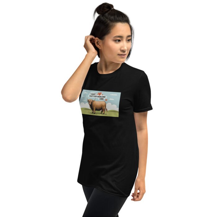 I heart Scottish Highland Cows Short-Sleeve Unisex T-Shirt - Image 3