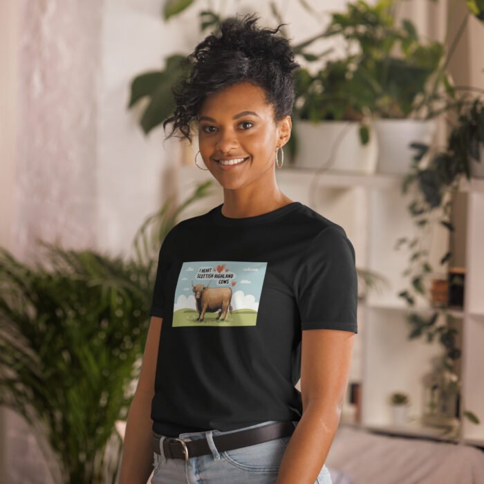 I heart Scottish Highland Cows Short-Sleeve Unisex T-Shirt - Image 4