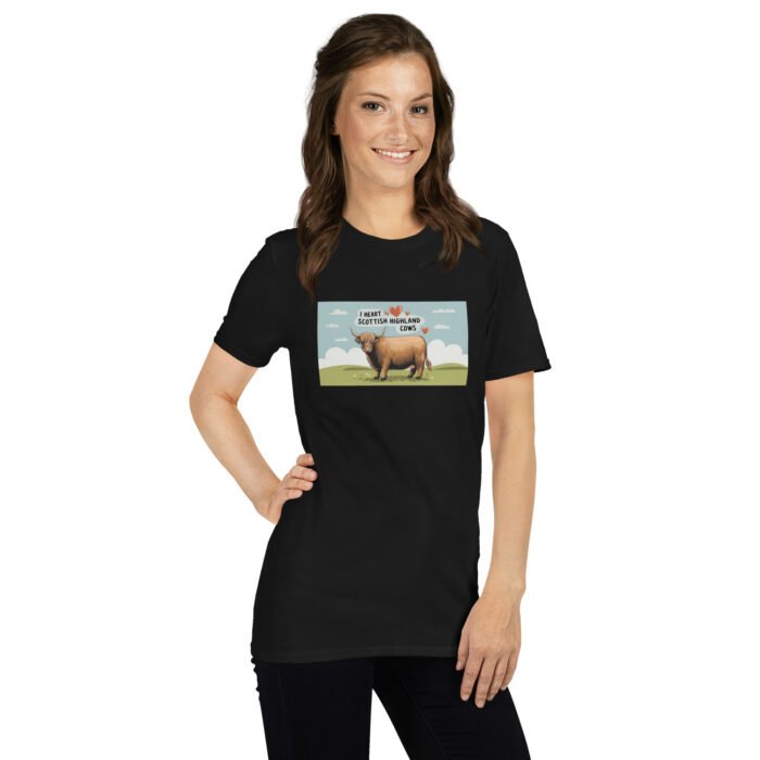 I heart Scottish Highland Cows Short-Sleeve Unisex T-Shirt - Image 2
