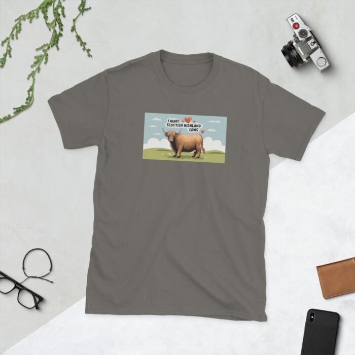 I Heart Scottish Highland Cows Short-Sleeve Unisex T-Shirt - Image 22