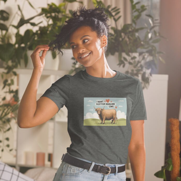 I heart Scottish Highland Cows Short-Sleeve Unisex T-Shirt - Image 9