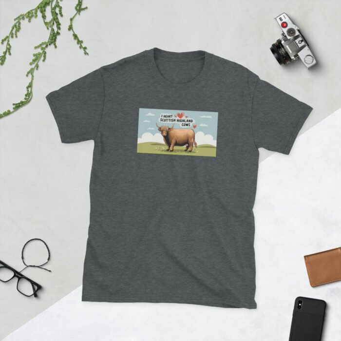 I Heart Scottish Highland Cows Short-Sleeve Unisex T-Shirt - Image 10