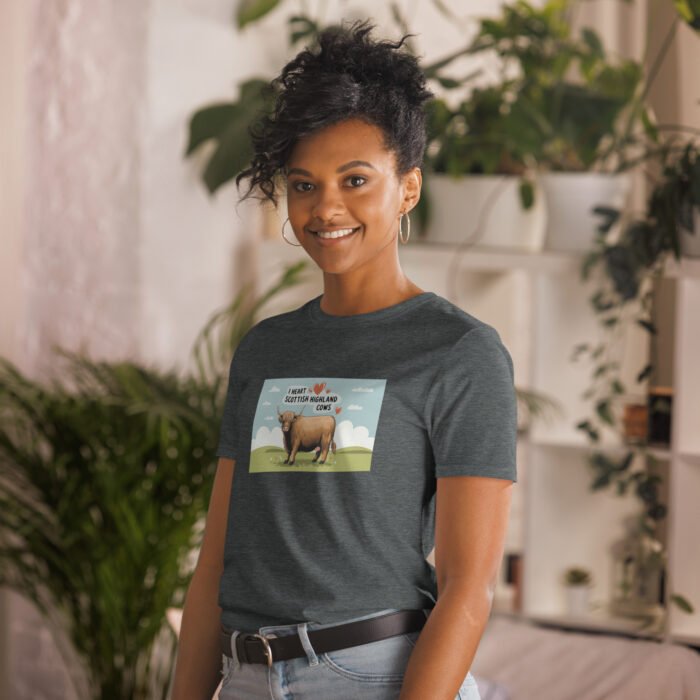 I heart Scottish Highland Cows Short-Sleeve Unisex T-Shirt - Image 10