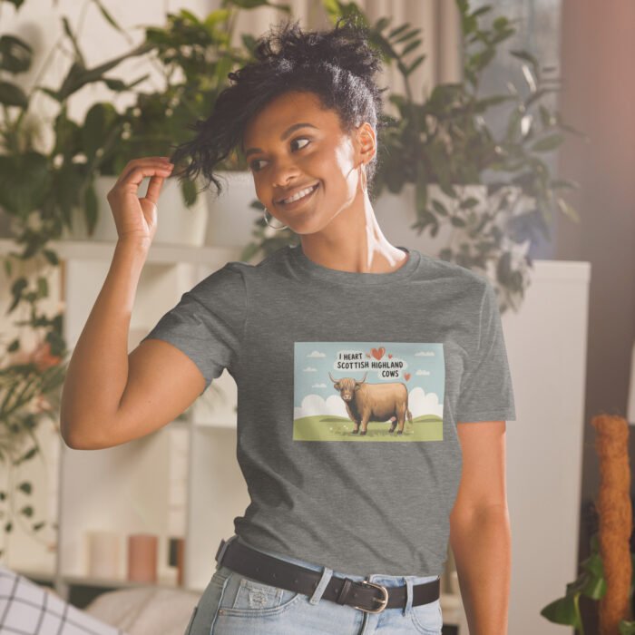 I heart Scottish Highland Cows Short-Sleeve Unisex T-Shirt - Image 17