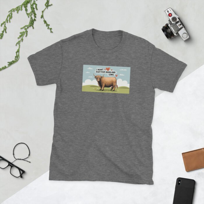 I Heart Scottish Highland Cows Short-Sleeve Unisex T-Shirt - Image 18