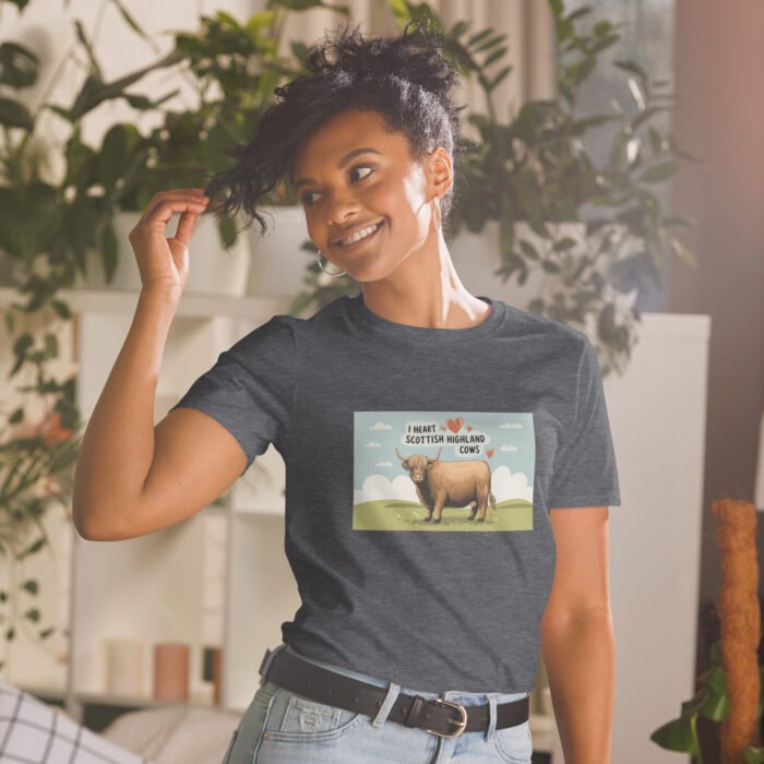 I heart Scottish Highland Cows Short-Sleeve Unisex T-Shirt - Image 11
