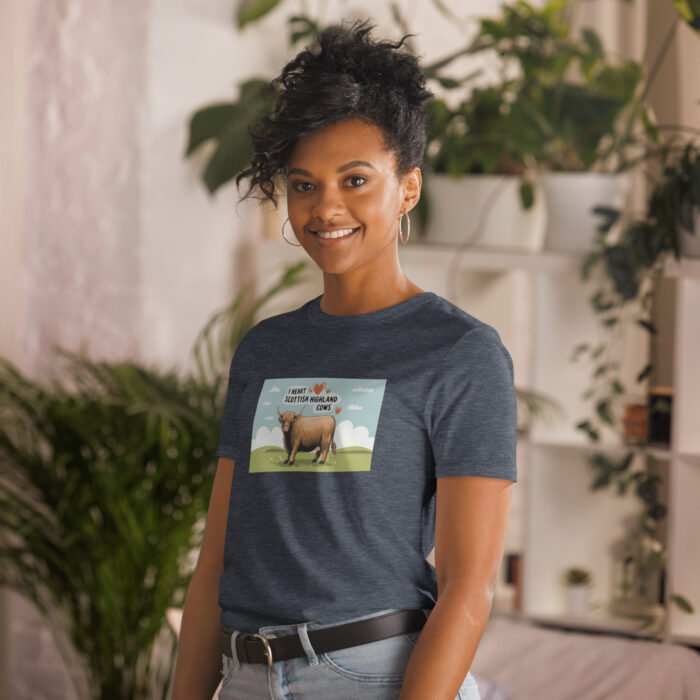 I heart Scottish Highland Cows Short-Sleeve Unisex T-Shirt - Image 12