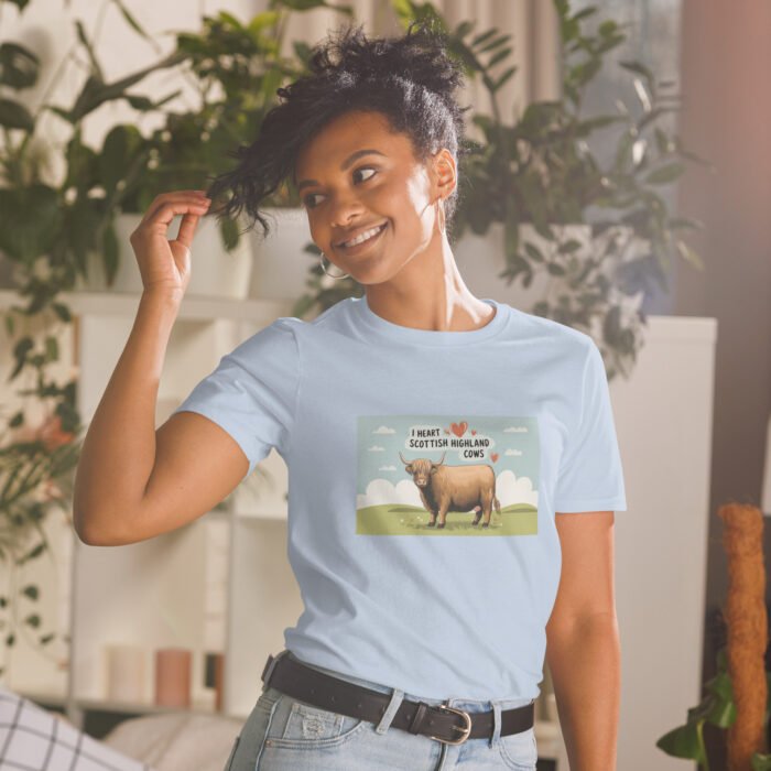 I heart Scottish Highland Cows Short-Sleeve Unisex T-Shirt - Image 25