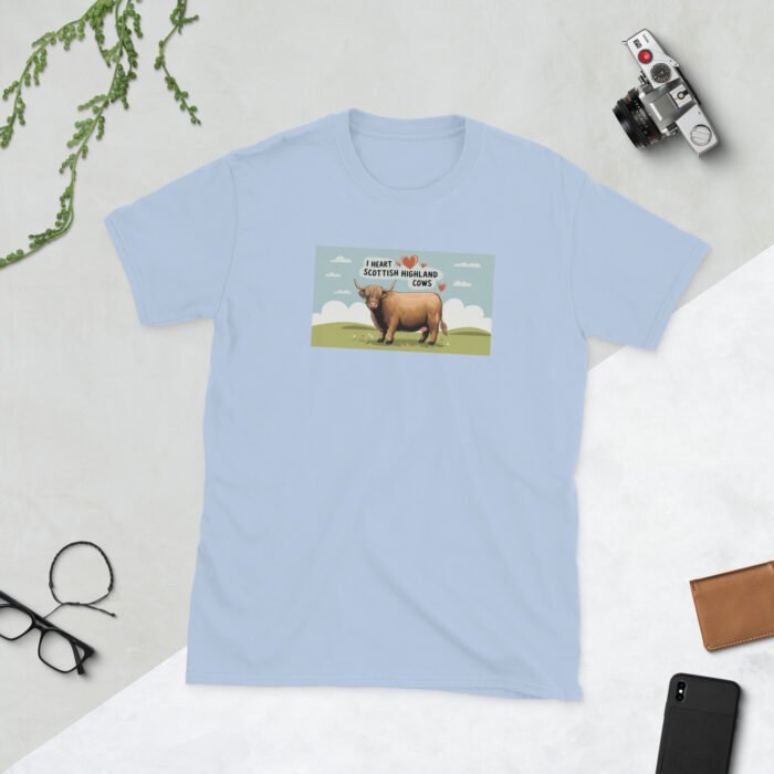 I Heart Scottish Highland Cows Short-Sleeve Unisex T-Shirt - Image 26