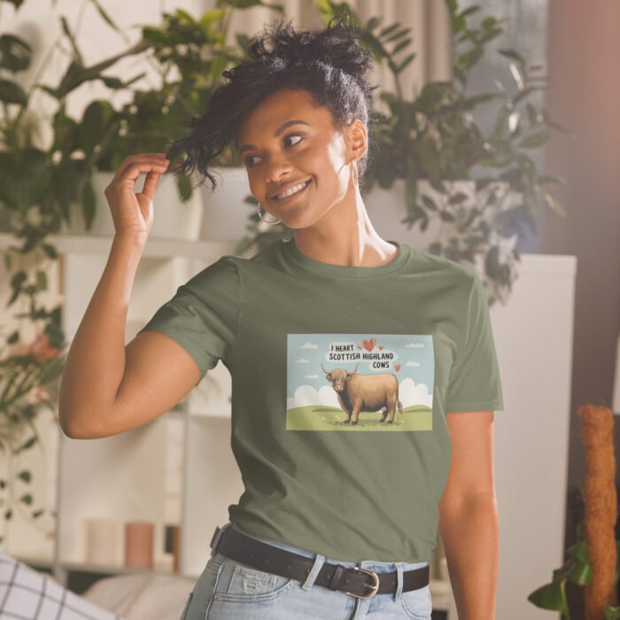 I heart Scottish Highland Cows Short-Sleeve Unisex T-Shirt - Image 19