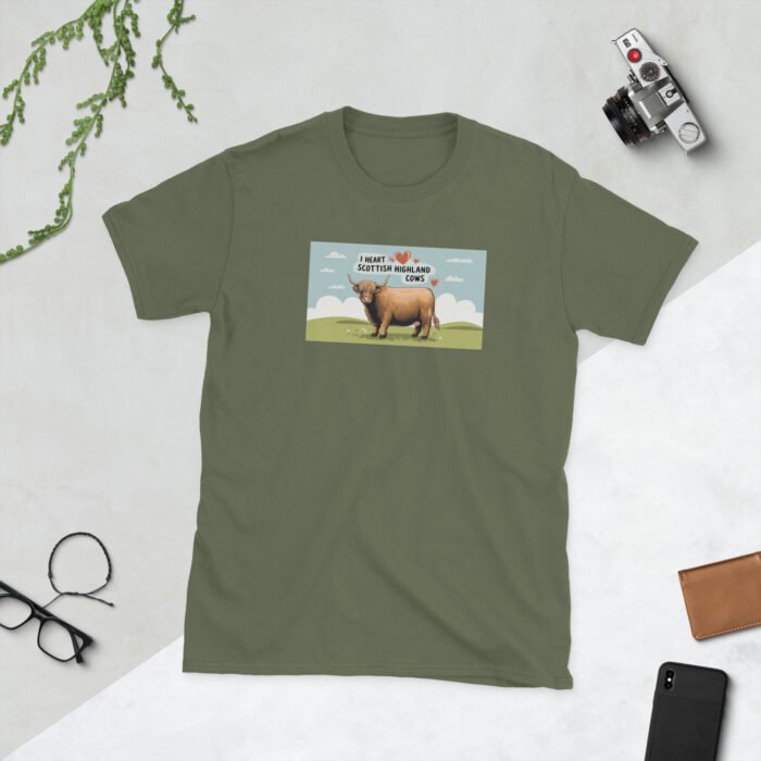 I Heart Scottish Highland Cows Short-Sleeve Unisex T-Shirt - Image 20
