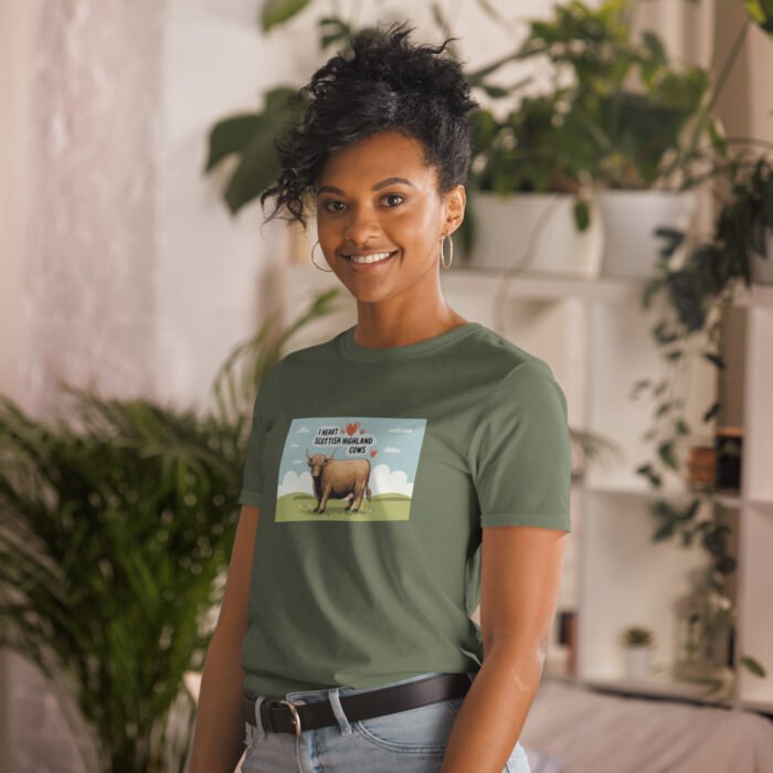I heart Scottish Highland Cows Short-Sleeve Unisex T-Shirt - Image 20