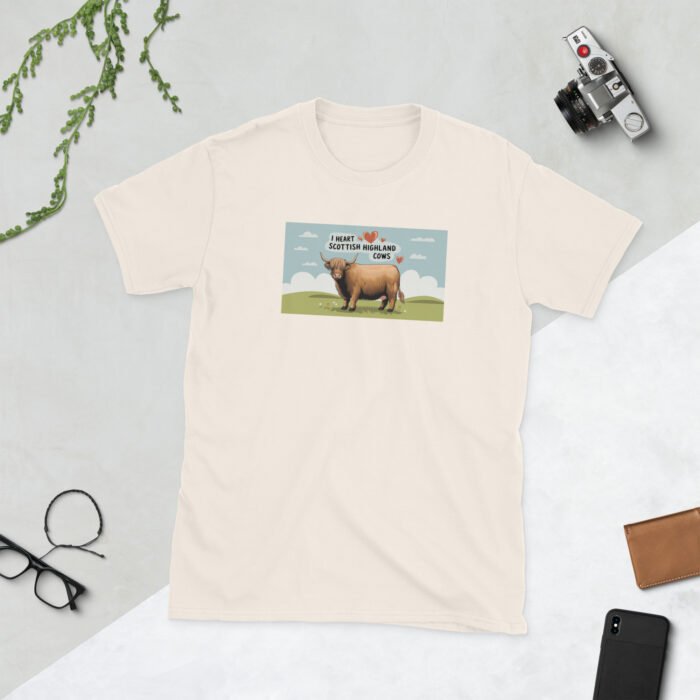 I Heart Scottish Highland Cows Short-Sleeve Unisex T-Shirt - Image 30