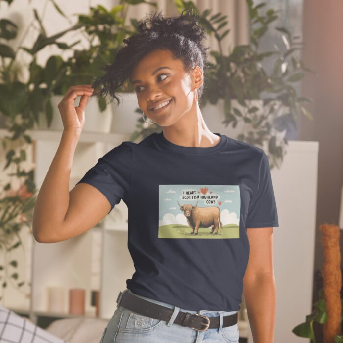 I heart Scottish Highland Cows Short-Sleeve Unisex T-Shirt - Image 5