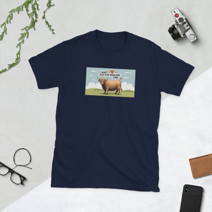 I Heart Scottish Highland Cows Short-Sleeve Unisex T-Shirt - Image 6