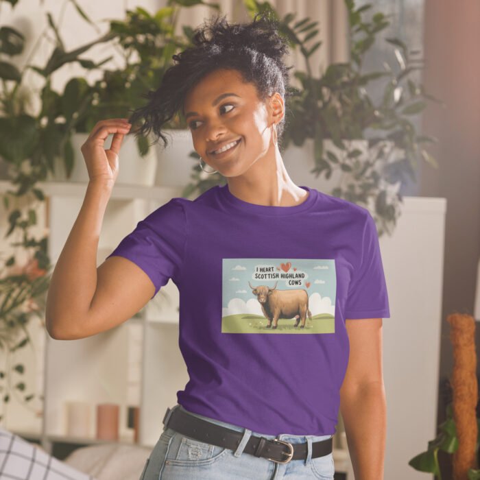 I heart Scottish Highland Cows Short-Sleeve Unisex T-Shirt - Image 7