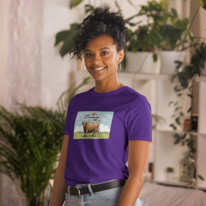 I heart Scottish Highland Cows Short-Sleeve Unisex T-Shirt - Image 8