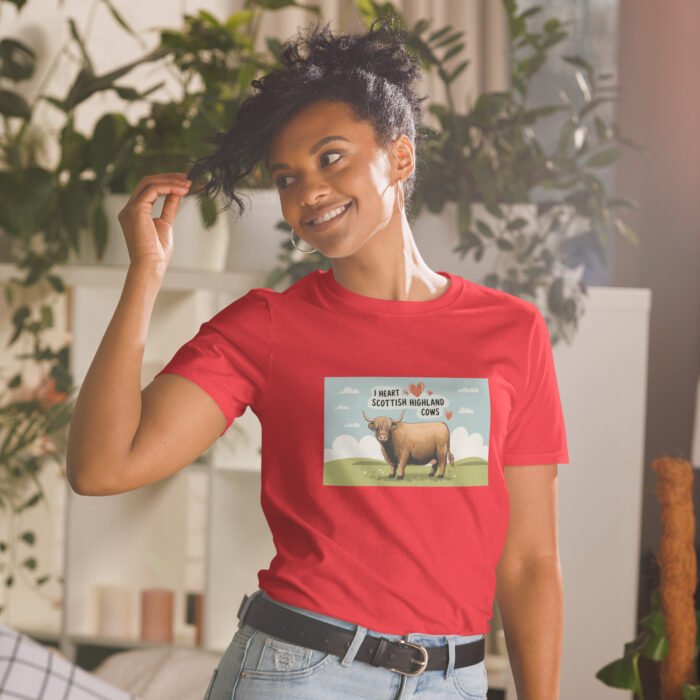 I heart Scottish Highland Cows Short-Sleeve Unisex T-Shirt - Image 13