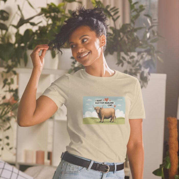 I heart Scottish Highland Cows Short-Sleeve Unisex T-Shirt - Image 23