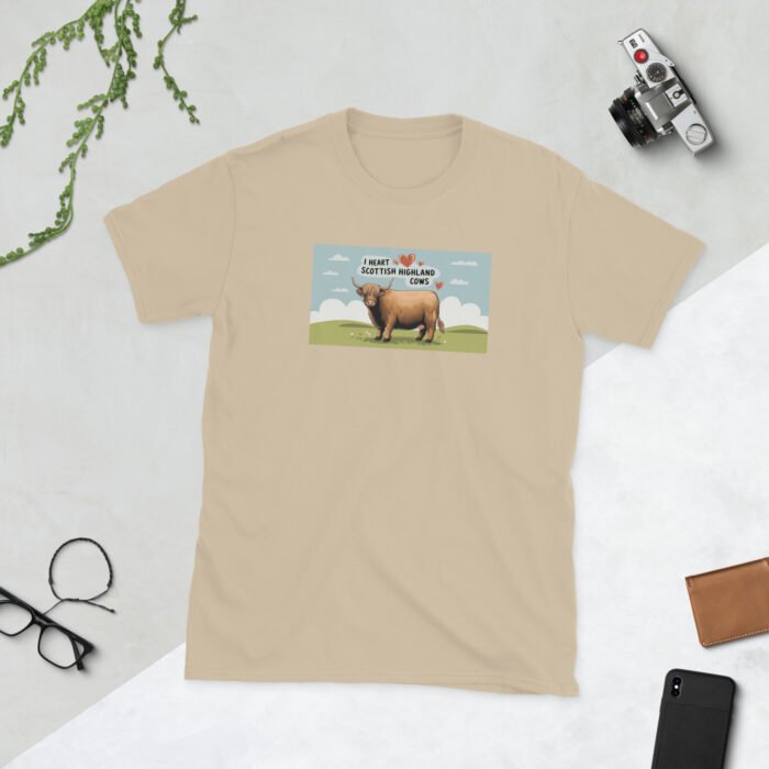 I Heart Scottish Highland Cows Short-Sleeve Unisex T-Shirt - Image 24