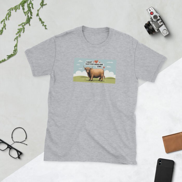 I Heart Scottish Highland Cows Short-Sleeve Unisex T-Shirt - Image 28