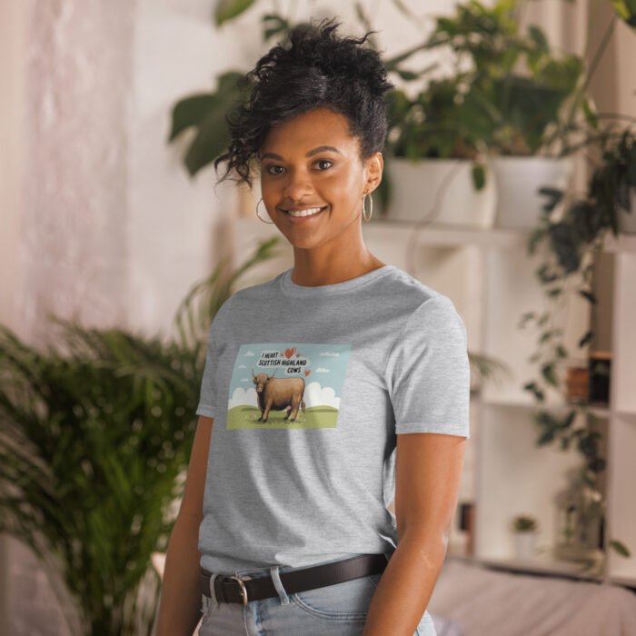 I heart Scottish Highland Cows Short-Sleeve Unisex T-Shirt - Image 28