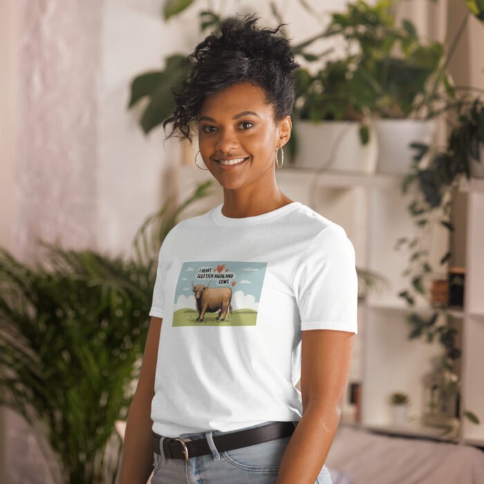 I heart Scottish Highland Cows Short-Sleeve Unisex T-Shirt - Image 32