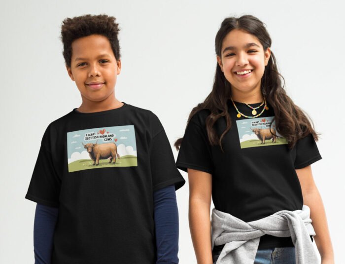 I heart Scottish Highland Cows Youth classic tee