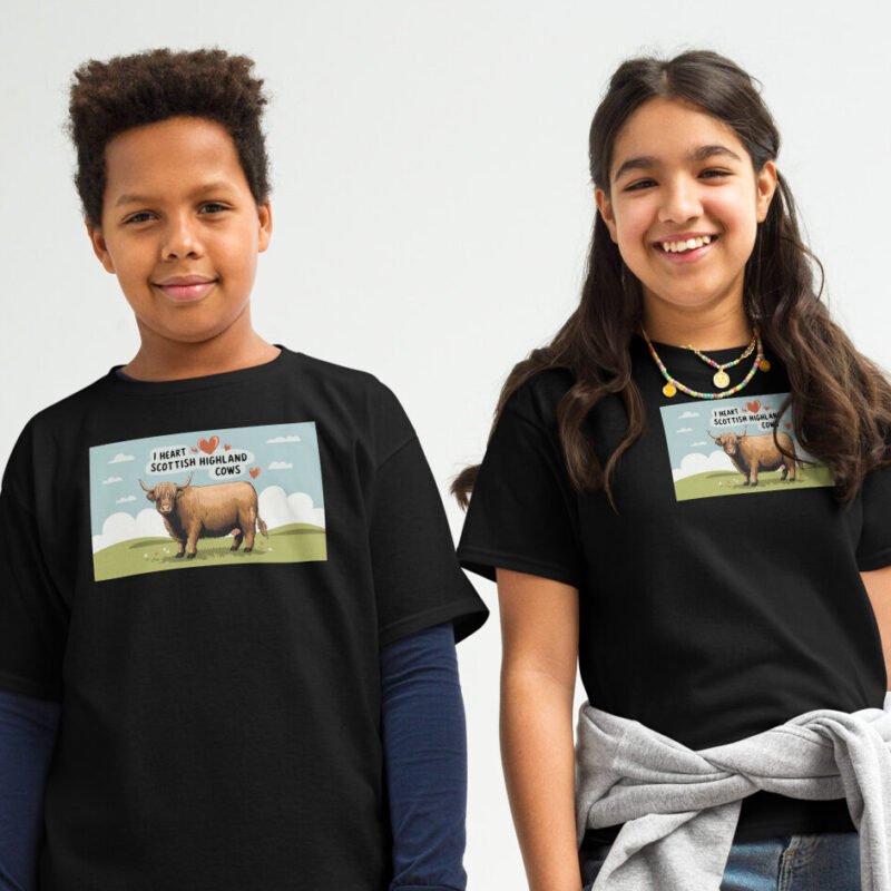 I heart Scottish Highland Cows Youth classic tee