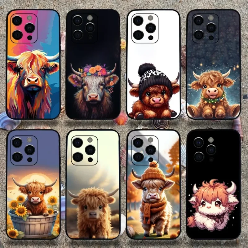 Highland Cow Phone Case For Apple iPhone 15,14,13,12,11,Pro,X,XS,Max,XR,Plus,Mini 1