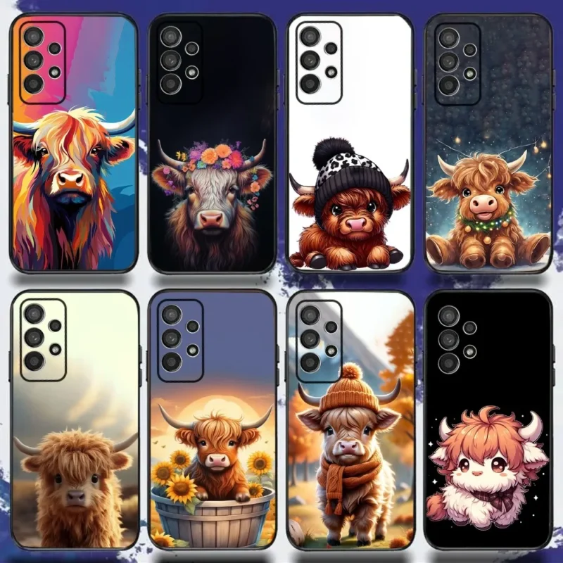 Highland Cow Phone Case For Samsung S24,S21,S22,S23,S30,Ultra,S20,Plus,Fe,Lite,Note,10,9,5G 1