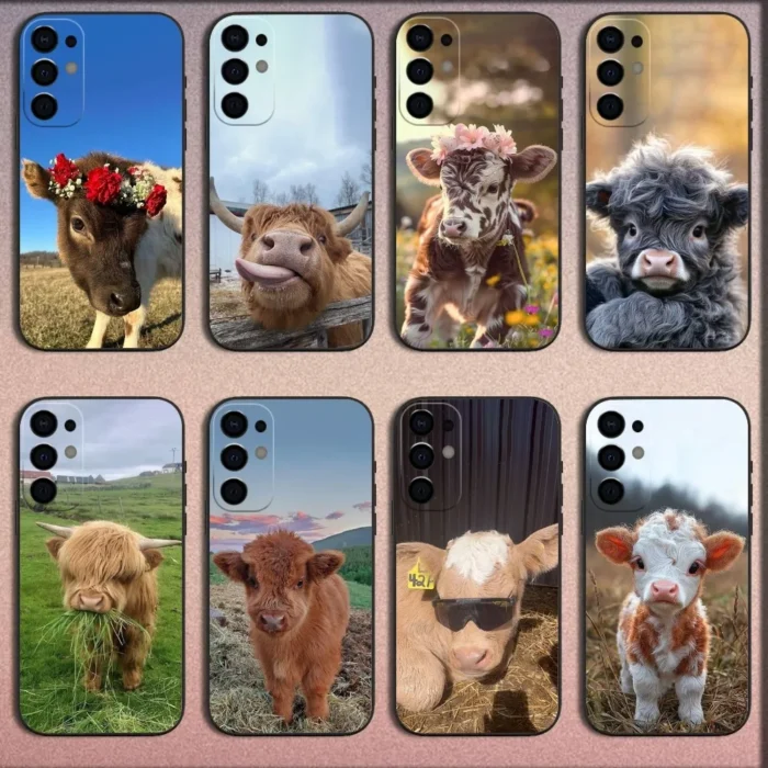 Highland Cow Phone Case For Samsung S25,S24,S21,S22,S23,S30,Ultra,S20,Plus,Fe,Lite,Note,10,9,5G 1