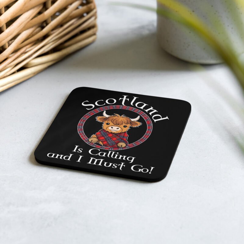 Scotland is calling and I must go! Cork-back coaster