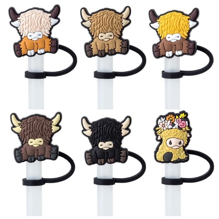 Highland Cow Straw Cover - Image 4