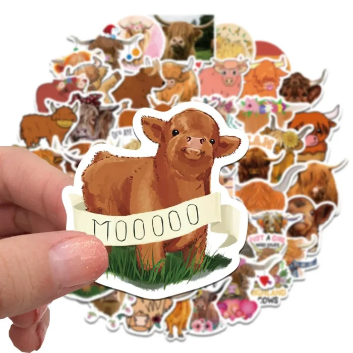 30/50PCS Highland Cow Graffiti Stickers - Image 2