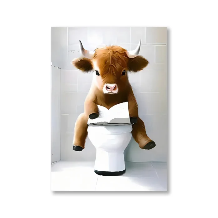 Modern Scottish Highland Cow Canvas Prints - Image 4